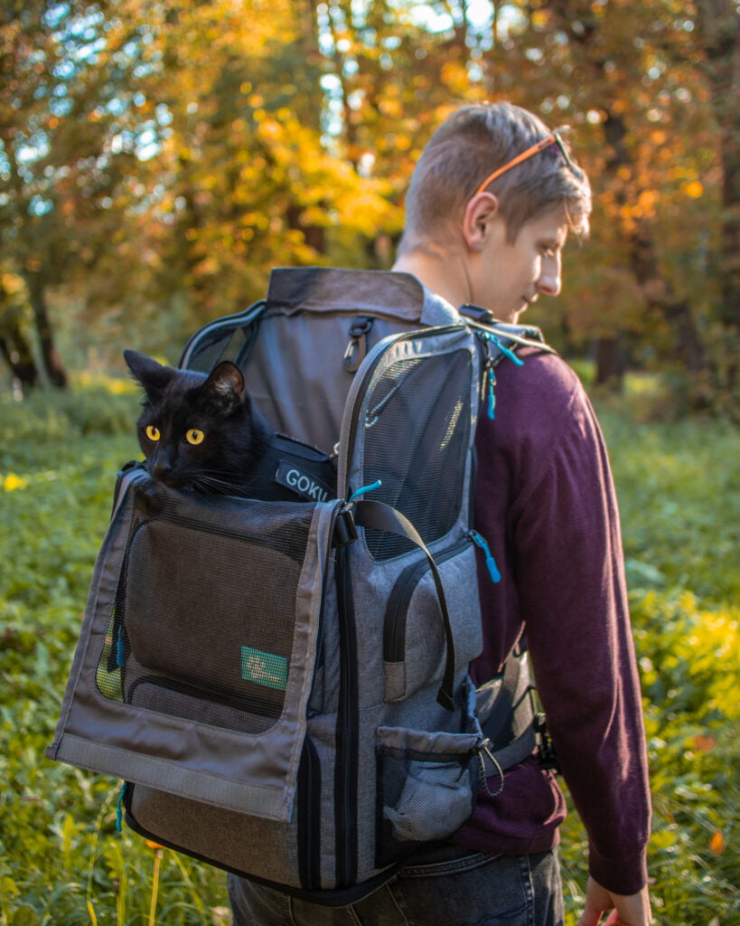 backpack in use